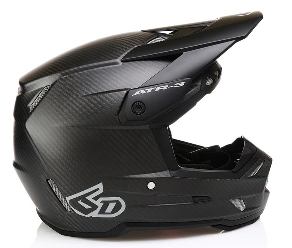 6D ATR-3 Crosshelm Solid Matt Black Carbon FIM