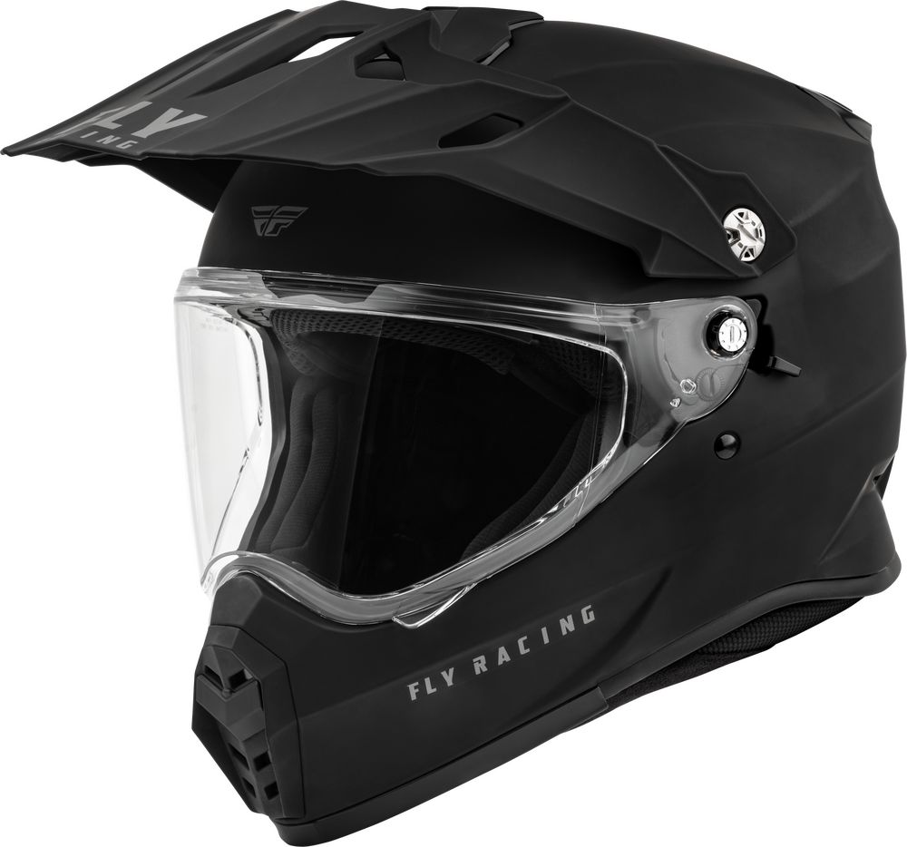 Fly Racing Trekker Solid Helm - Matzwart