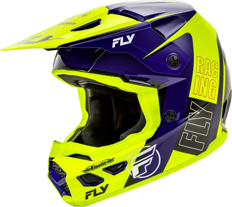 Kinetic Rally Crosshelm Neon geel/Blauw/Zwart