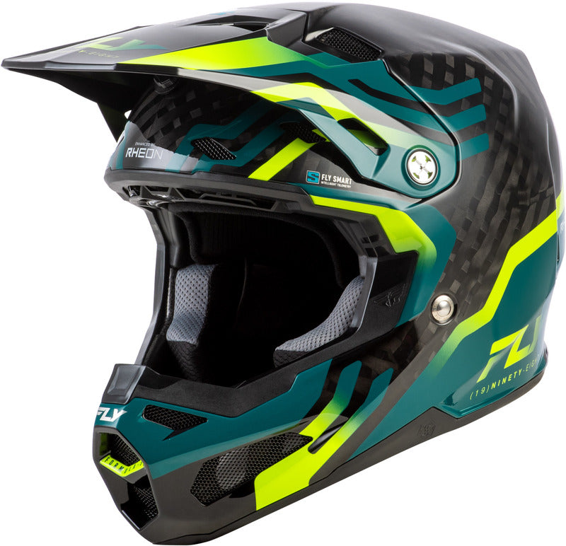 Fly Racing Formula S Carbon Byte Black Carbon/Teal/Lime