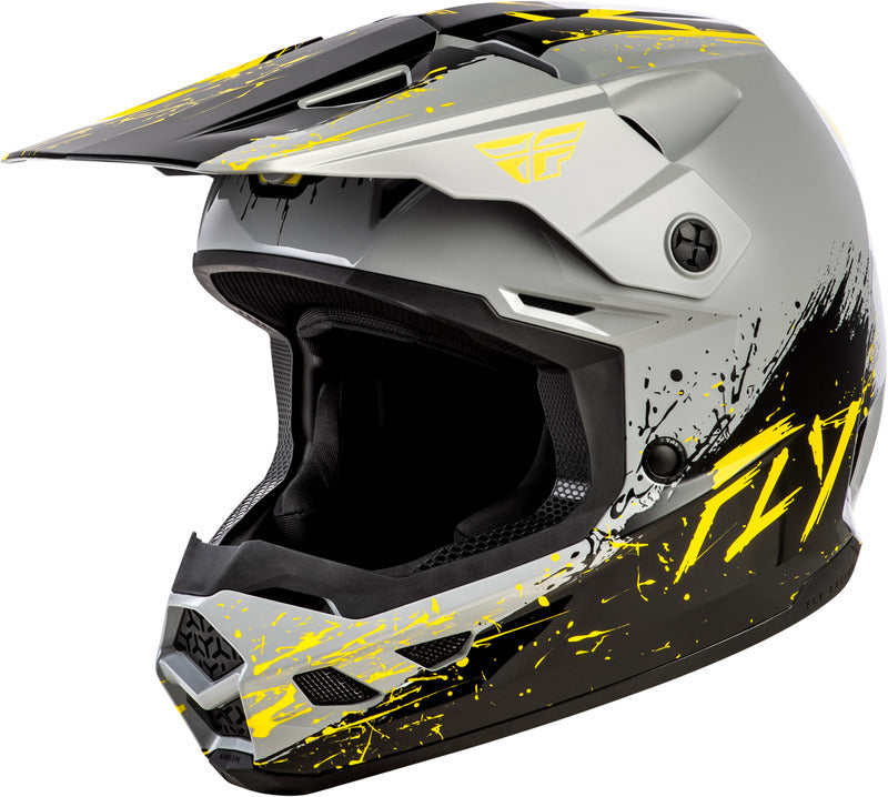 Fly Racing Kinetic Drip Kindermaat Grijs/Zwart/Geel