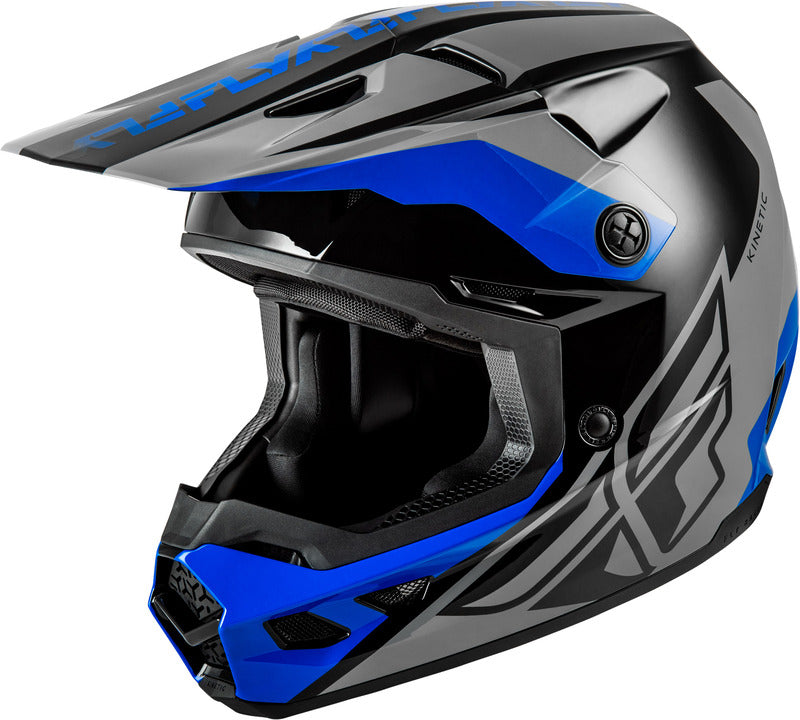 Kinetic Crest Crosshelm Grijs/Zwart/Blauw