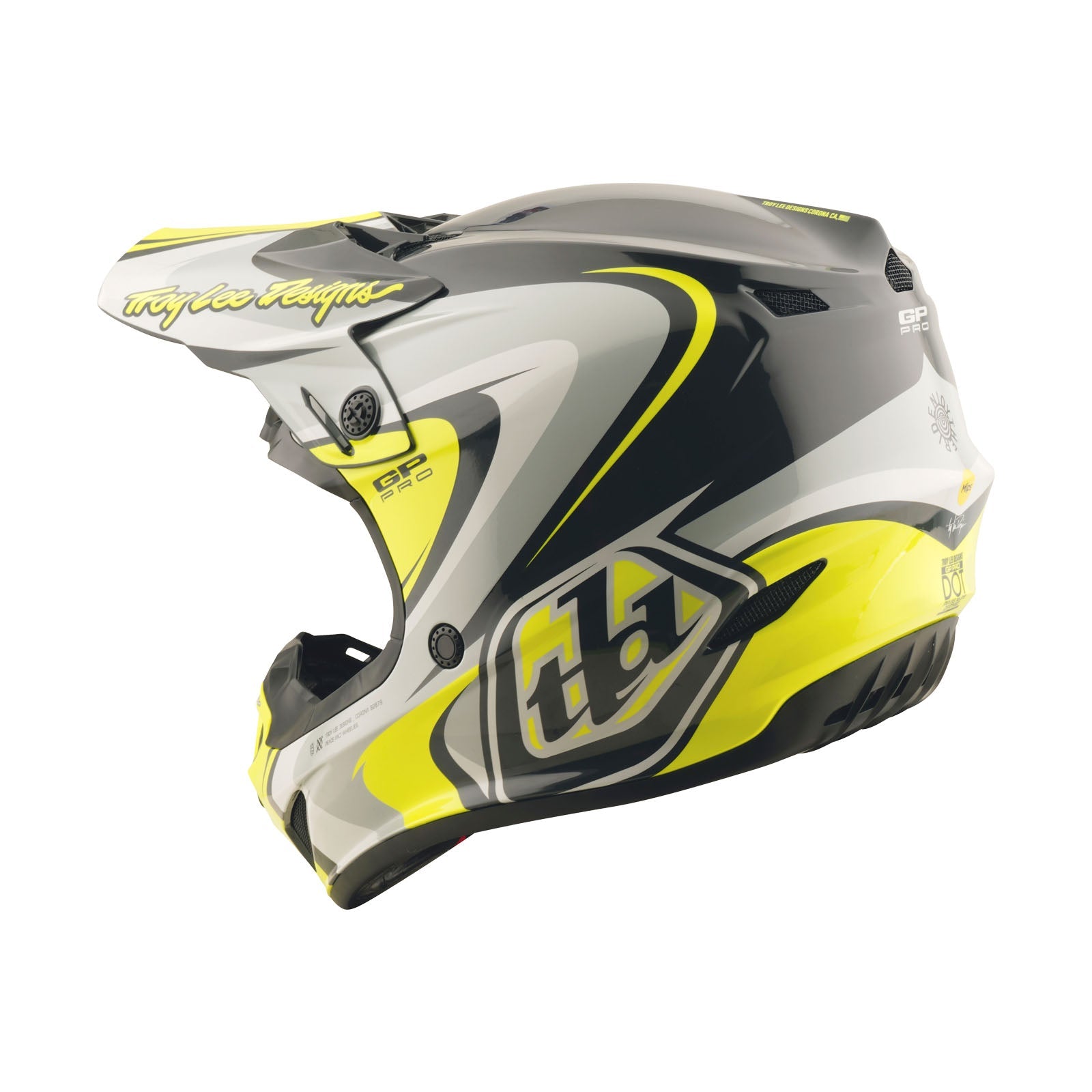 Troy Lee Designs GP Pro Crossover Crosshelm Grijs/Geel - afbeelding 2