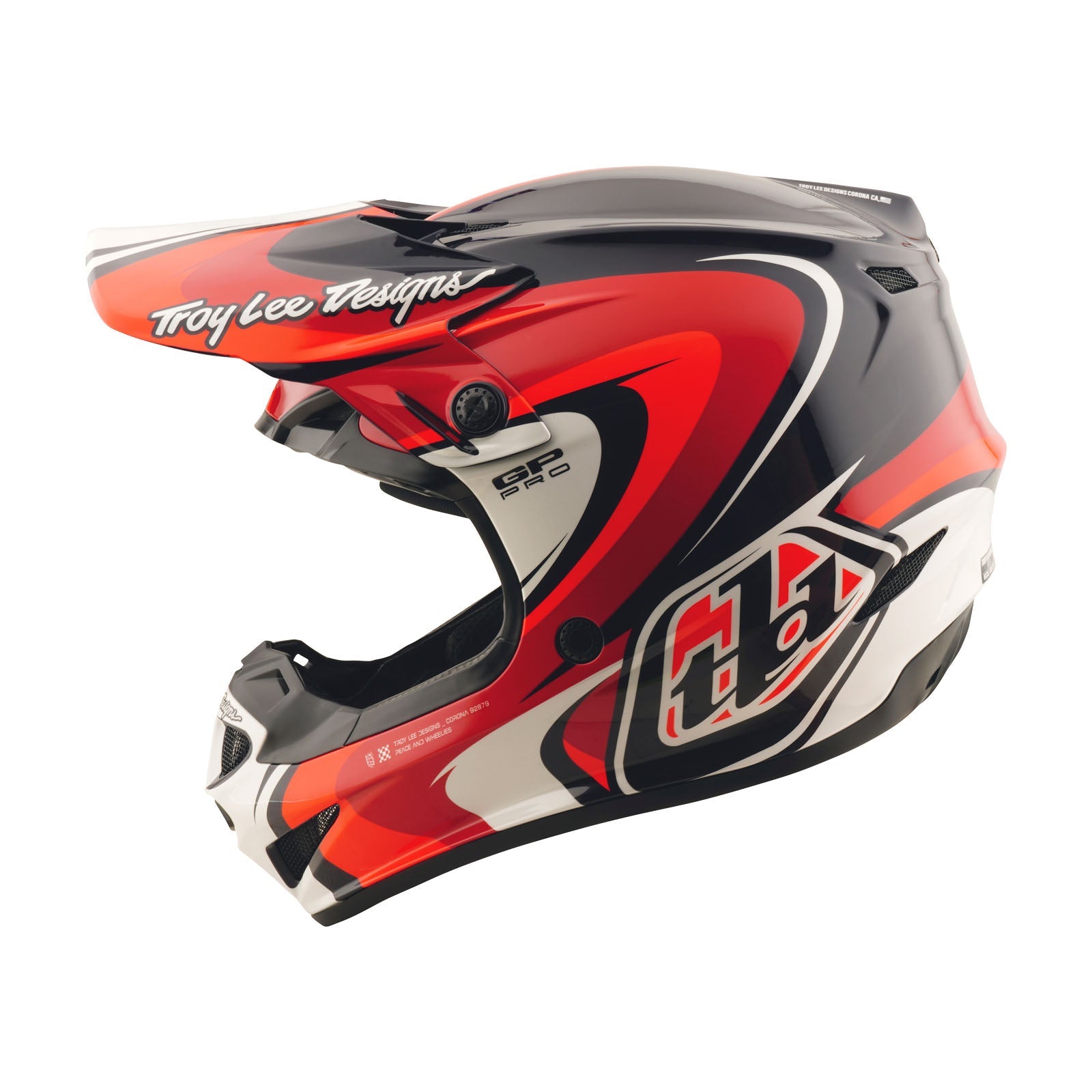 Troy Lee Designs GP Pro Crossover Kindermaat Crosshelm Zwart/Rood