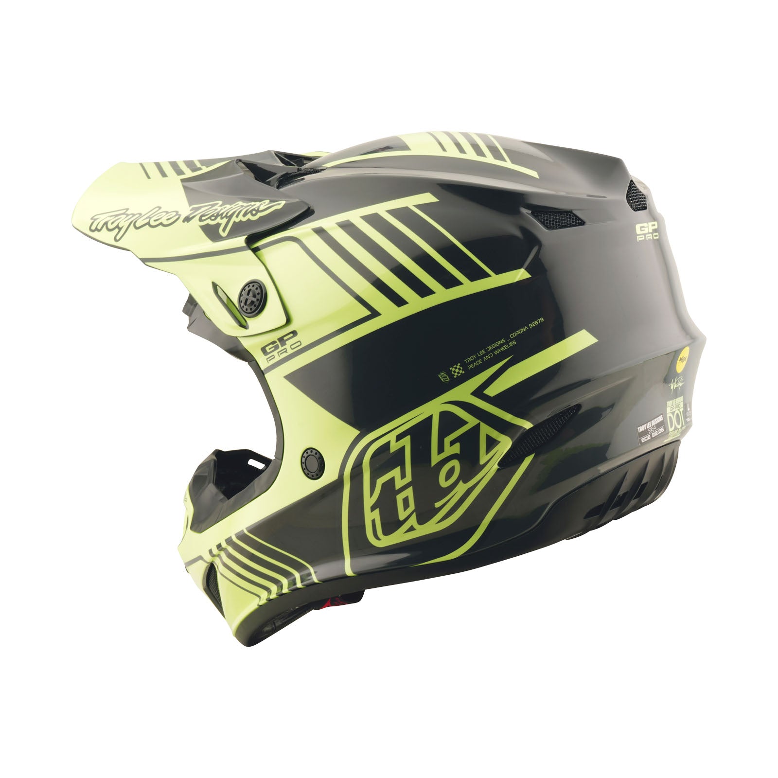 Troy Lee Designs GP Pro Segment Kindermaat Crosshelm Geel - afbeelding 2