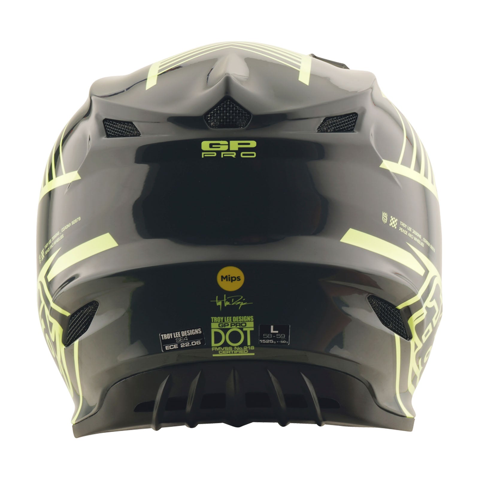 Troy Lee Designs GP Pro Segment Kindermaat Crosshelm Geel - afbeelding 3