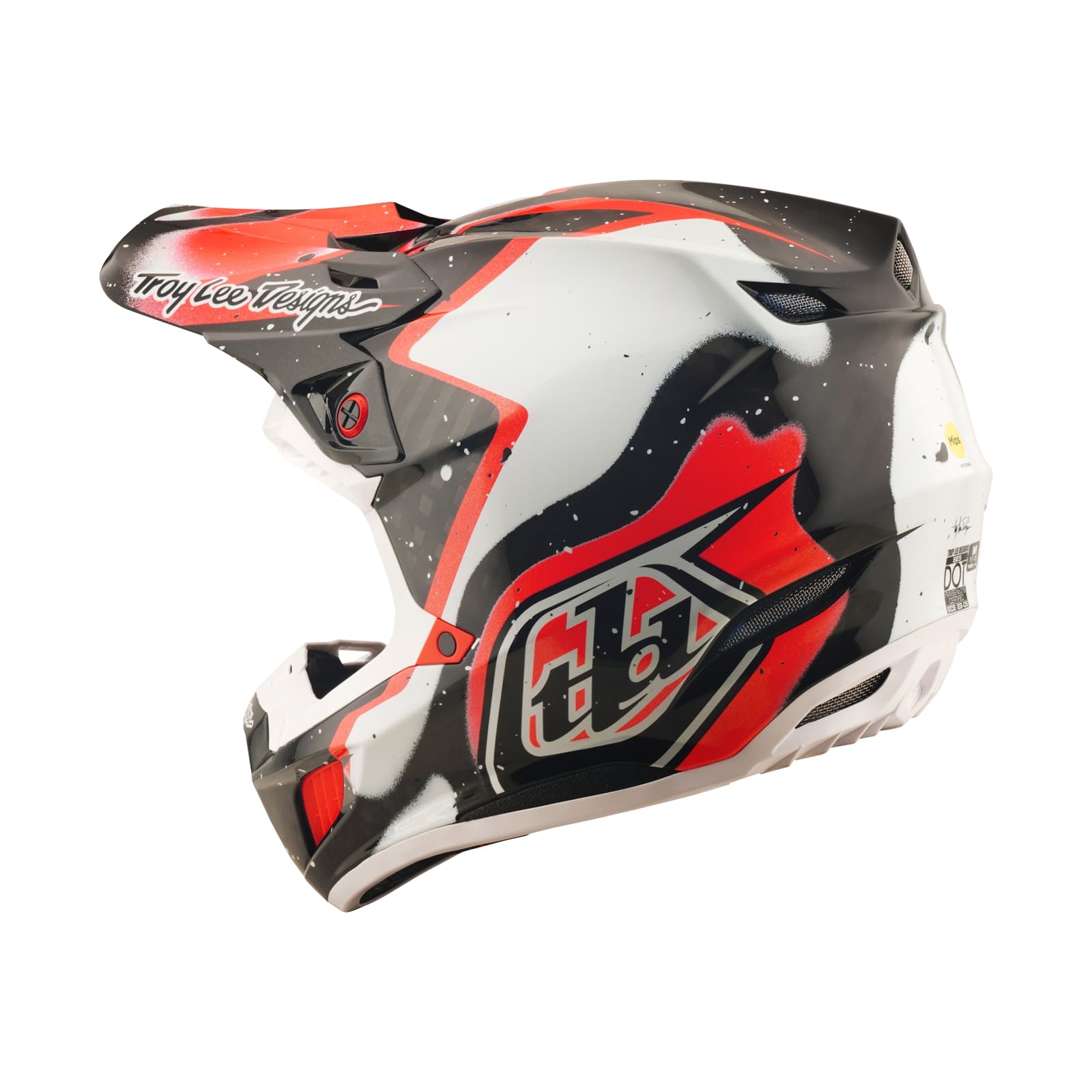 Troy Lee Designs SE5 Carbon Membrane Crosshelm Zwart/Rood - afbeelding 2