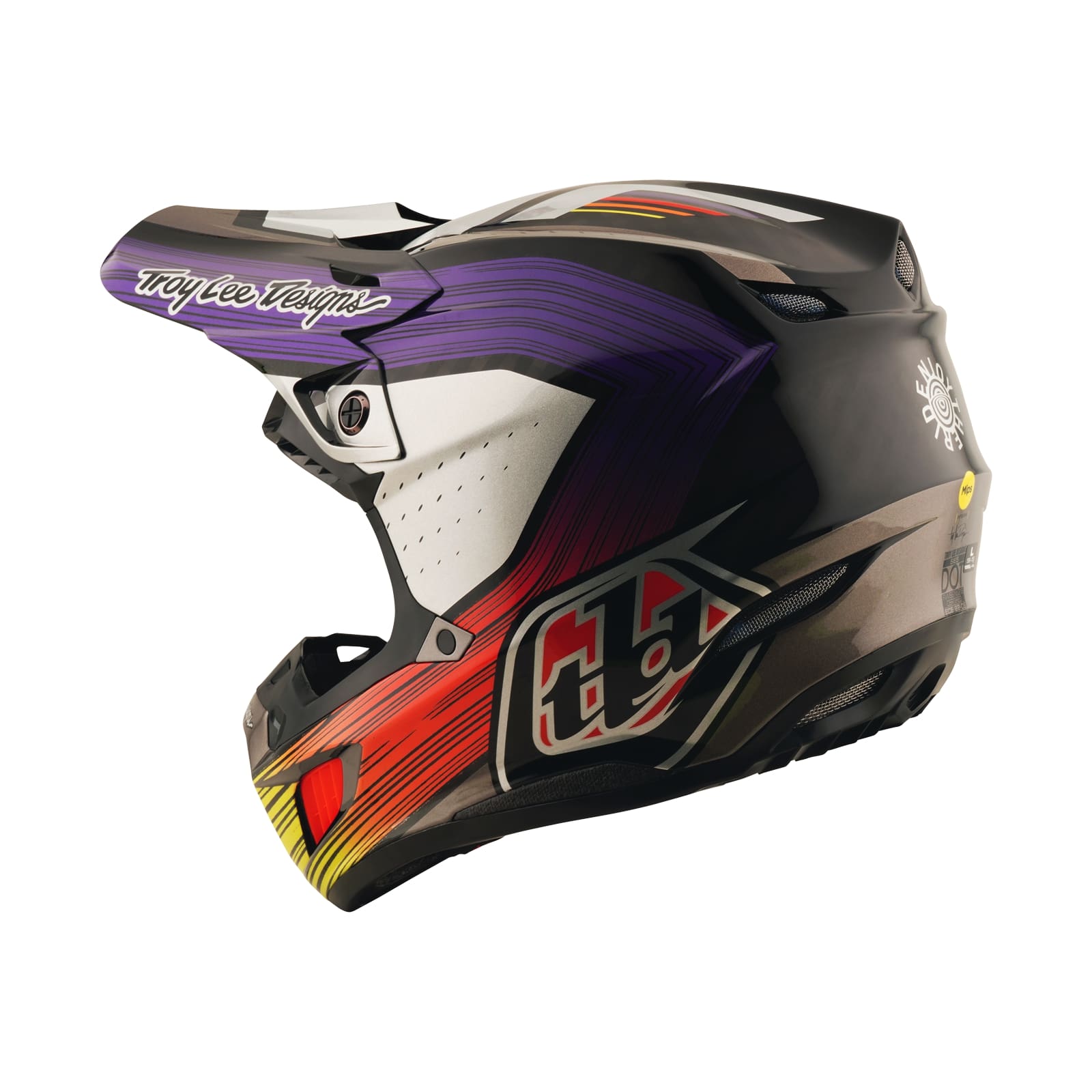 Troy Lee Designs SE5 Carbon Stripes Crosshelm Zwart/Paars - afbeelding 2