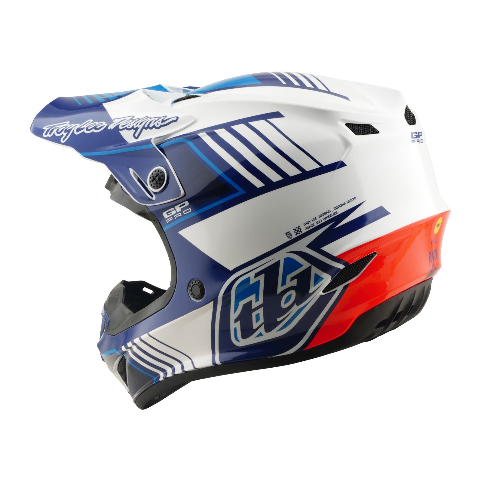 Troy Lee Designs GP Pro Mips Crosshelm Segment Blauw/Wit - afbeelding 2