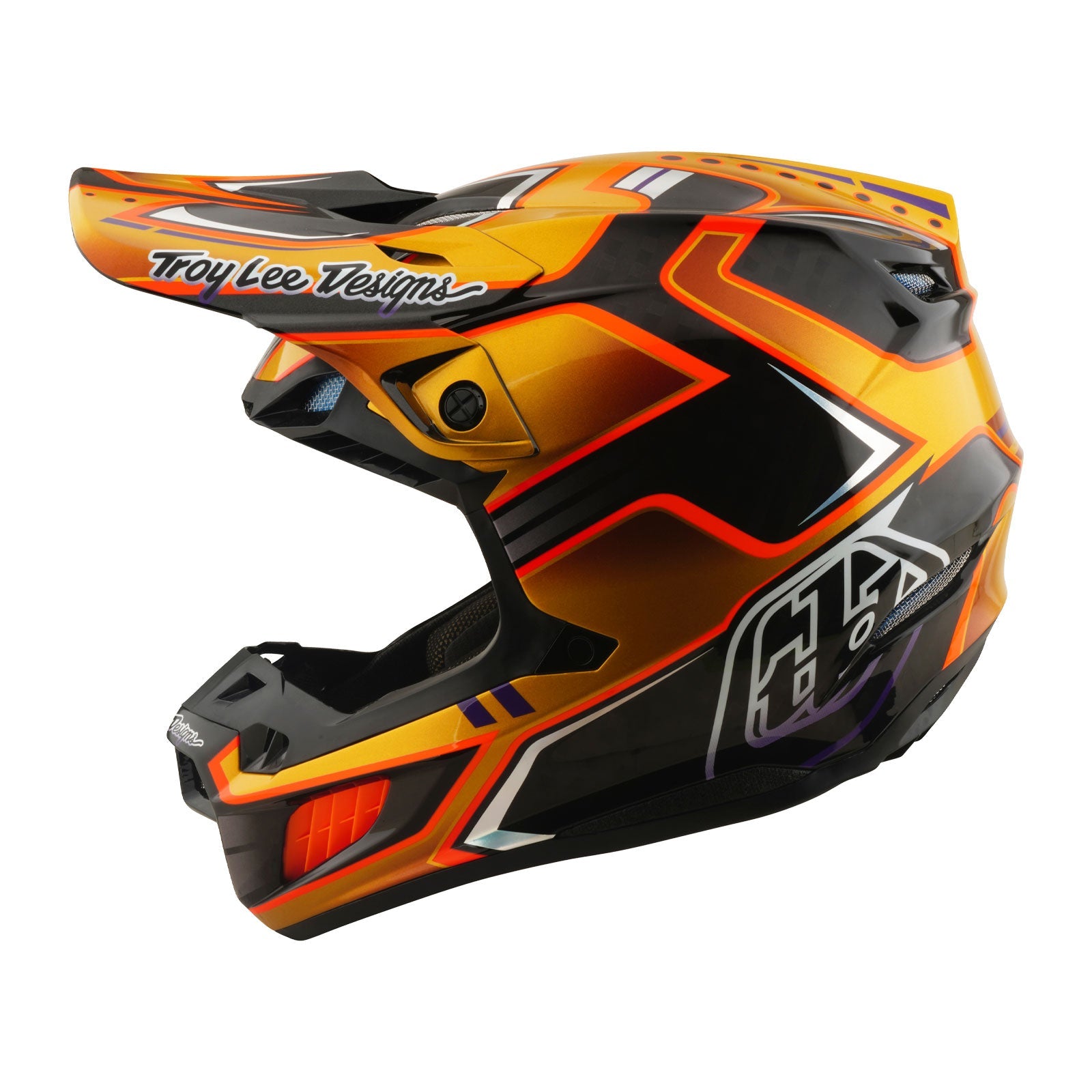 Troy Lee Designs SE5 Carbon Mips Crosshelm Crest Gold