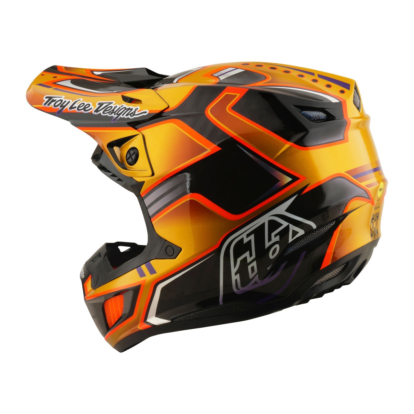 Troy Lee Designs SE5 Carbon Mips Crosshelm Crest Gold - afbeelding 2