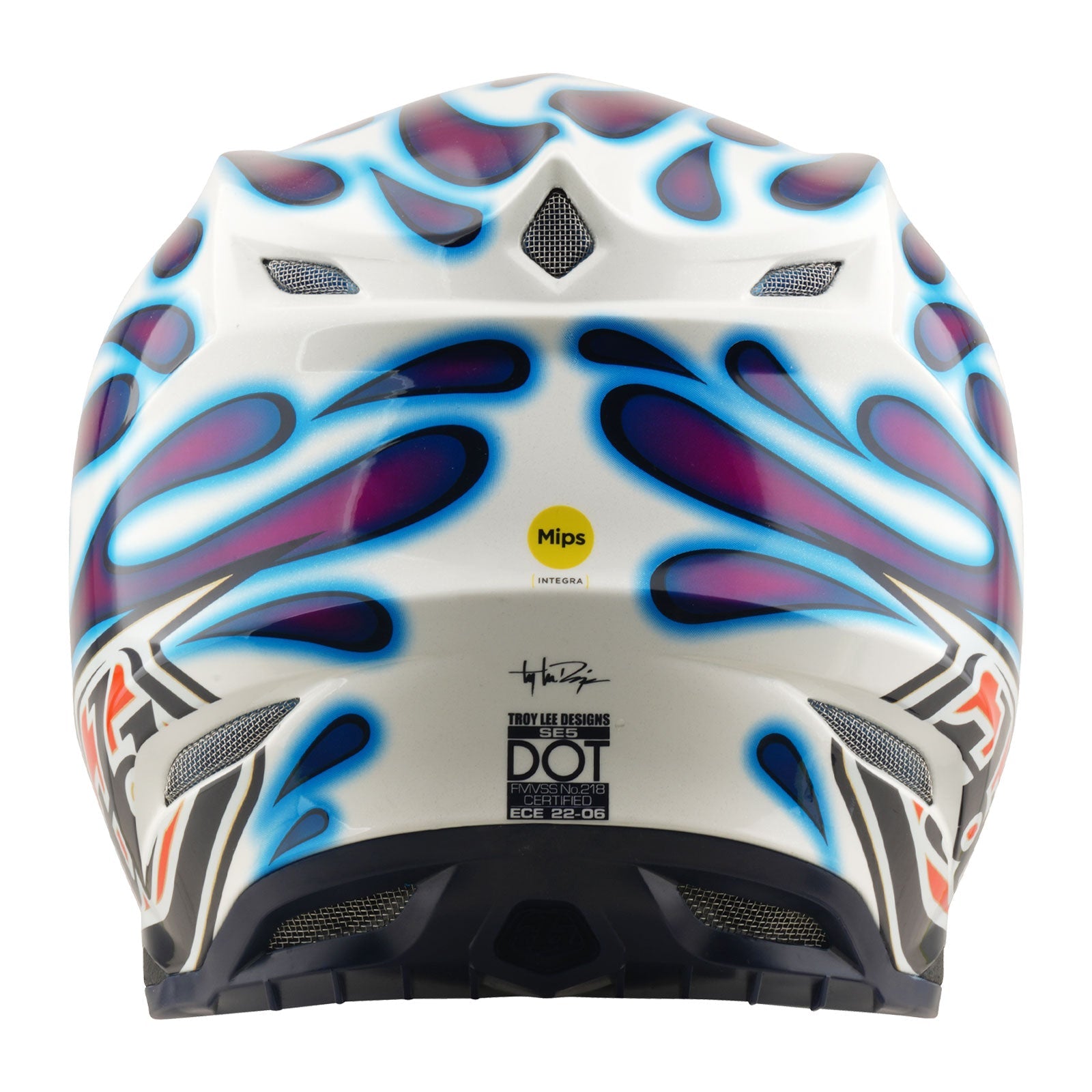 Troy Lee Designs SE5 Composite Mips Crosshelm Overspray Violet/White - afbeelding 3