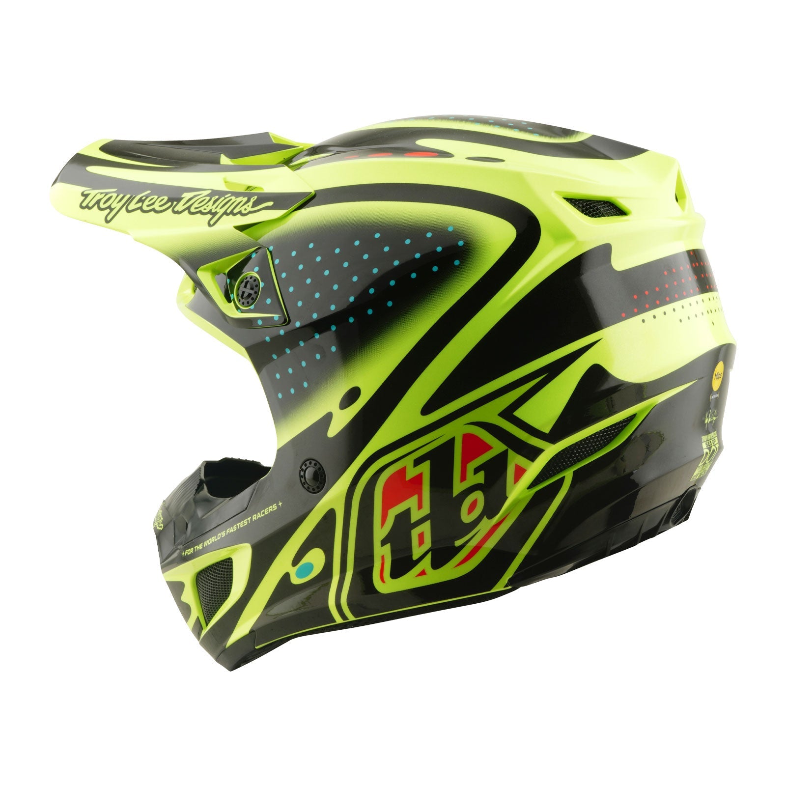 Troy Lee Designs SE5 Polycarbonate Mips Crosshelm The Line Flo Yellow - afbeelding 2