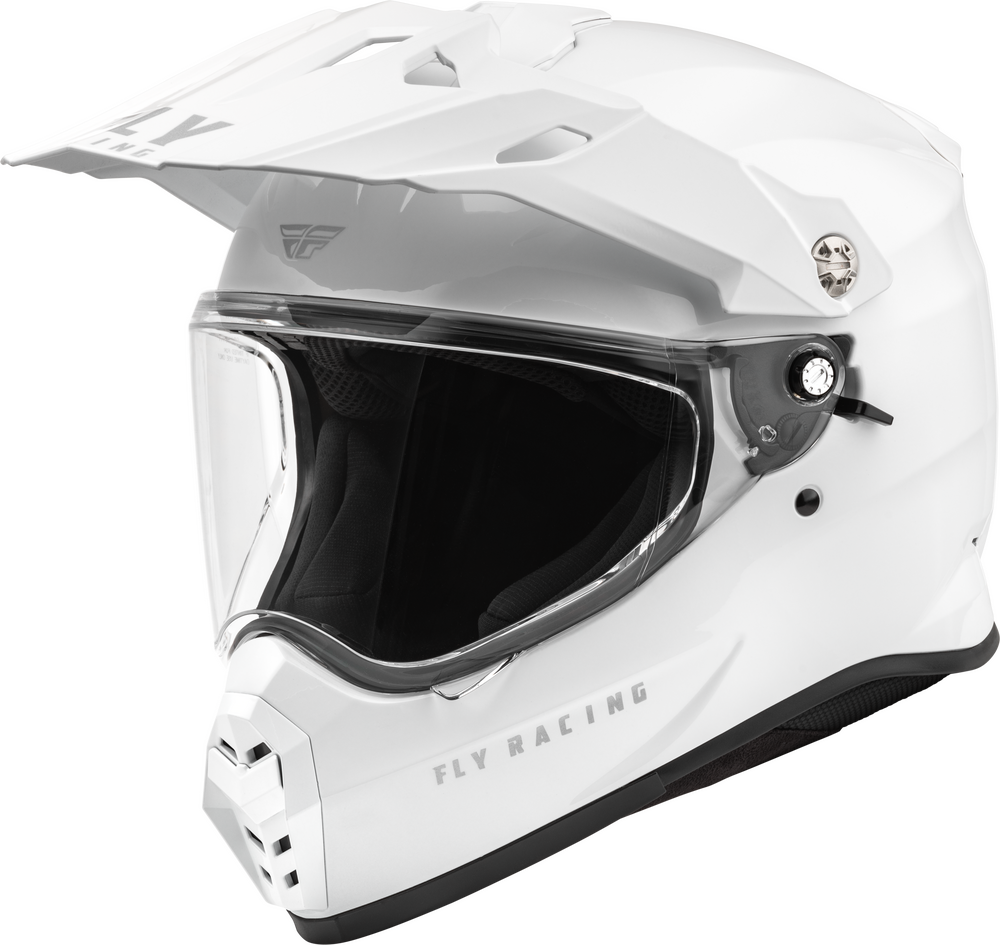 Fly Racing Trekker Solid Helm - Wit