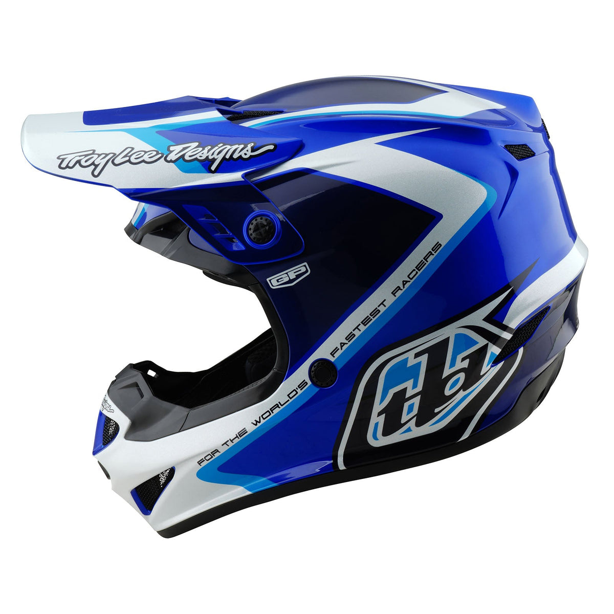 GP Shutter Crosshelm Blauw/Wit