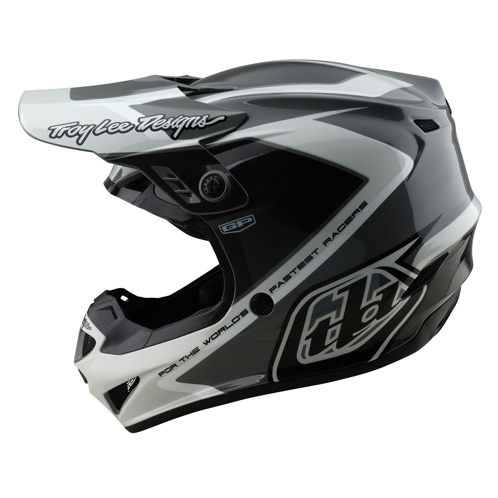 Troy Lee Designs GP Shutter Crosshelm Grijs/Wit
