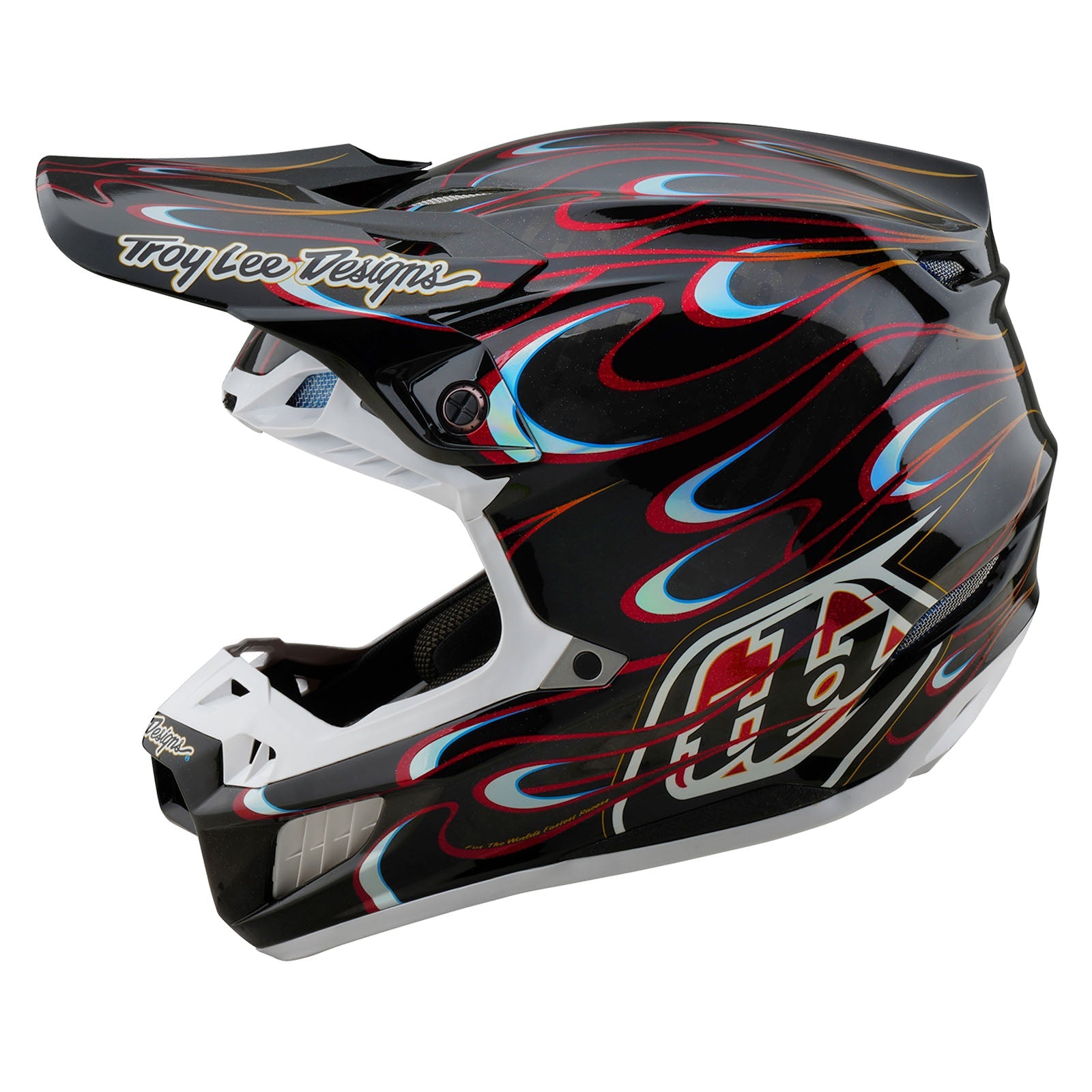Troy Lee Designs SE5 Carbon Torched Crosshelm Zwart/Rood